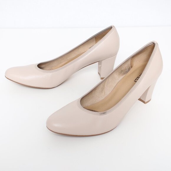 Vaneli Ivory Leather Heeled Pumps Sz 10 - Picture 3 of 7